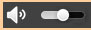 image of audio player volume control slider at mid-point volume level